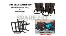 For Royal Enfield Goan Classic 350 Military Pannier Bags Grey Color and Mounting - SPAREZO For Royal Enfield Goan Classic 350 Military Pannier Bags Grey Color and Mounting - SPAREZO
